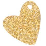 Zecchini - Zecchino a cuore in acrilico da 12 mm - Brillantini d'oro x1 Zecchino a cuore in acrilico da 12 mm - Brillantini d'oro x1