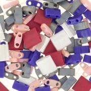 Bianco - Mix di perle Miyuki - Quarter - Half e Tila - Love x10g Mix di perle Miyuki - Quarter - Half e Tila - Love x10g