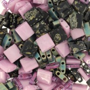 Rosa - Mix di perle Miyuki - Perle Quarter - Half e Tila - Purple Galaxy x10g Mix di perle Miyuki - Perle Quarter - Half e Tila - Purple Galaxy x10g