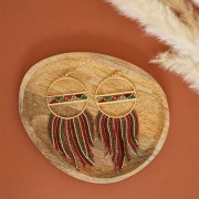 Pendente a forma di cerchio con due barre orizzontali - 43 mm - Dorato x1