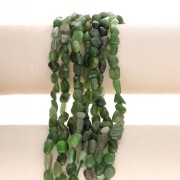 Perle irregolari di pietra semipreziosa colorata da 6 a 7 mm - Verde Giada x40cm