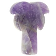 Pendente a forma di palma 28x22 mm in pietra semipreziosa - Ametista x1