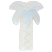 Pendente a forma di palma 28x22 mm in pietra semipreziosa - Opalite x1