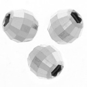 Perle sfaccettate rotonde - sfera sfaccettata - 4 mm - Argento 925 x15