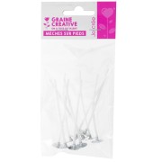 Stoppino con supporto 70 mm per realizzare candele x10