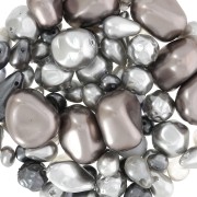 Grigio - Assortimento di perle di Boemia - Mix Grigio - Talpe x50g Assortimento di perle di Boemia - Mix Grigio - Talpe x50g