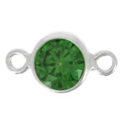 Distanziatore rotondo di zirconi da 4,5 mm - Verde - Argento 925 x1