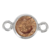 Distanziatore rotondo da 4,5 mm in ossido di zirconio - Champagne - Argento 925 x1