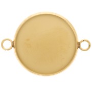 Distanziatore per cabochon fondo piatto da 20 mm - acciaio inox 304L Dorato x1
