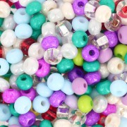 Preciosa Perle di semi 6/0 4 mm - Mix Viola - Turchese - Bianco x20g