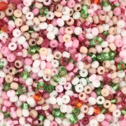 Perle di semi Preciosa 11/0 2 mm - Mix Bianco - Rosa - Verde x20g