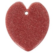 Pendente cuore piatto 19x16 mm Gold Stone - imitazione pietra del sole x1