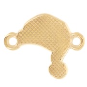 Distanziatore per cuffiette natalizie 16,5x12 mm in resina epossidica - Dorato con oro fino - Rosso Brillantini