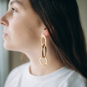 Distanziatore irregolare martellato 26x25,5 mm - Dorato con oro fino x1