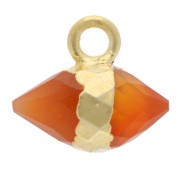 Ciondolo in pietra semipreziosa sfaccettata di 9x10,5 mm - Dorato con oro fino