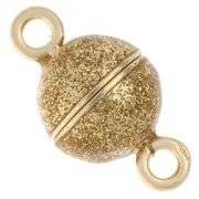 Chiusura a sfera magnetica da 10 mm con resina epossidica - Argento 925 dorato con oro fino - Dorato