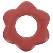 Pendente a forma di fiore in pietra semipreziosa da 20 mm - Diaspro rosso x1