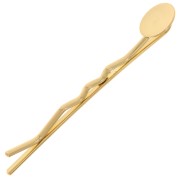 Fermaglio per capelli da decorare 55 mm per cabochon da 10 mm - Dorato x1