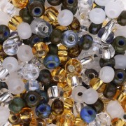 Perle di semi Preciosa 6/0 4 mm - Mix Bianco - Topazio - Picasso x20g