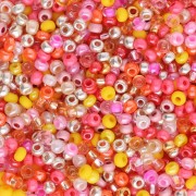 Perle di semi Preciosa 11/0 2 mm - Mix Arancione - Rosa - Argento x20g