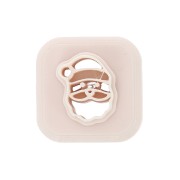 Mini tagliabiscotti Babbo Natale 12x10 mm in polimero biodegradabile - Beige x1
