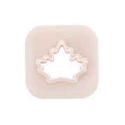 Mini tagliabiscotti a forma di foglia d'acero 10x13 mm in polimero biodegradabile - Beige x1