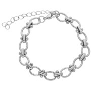 Bracciale a maglia fantasia da 7,5 mm - Acciaio inossidabile 304 x16cm