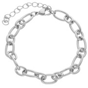 Forzatina 7mm bracciale a maglie alternate - Acciaio inossidabile 304 x16cm