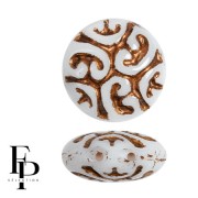 Opaque White - Perle vintage rotonde da 14 mm a 2 fori - Marrone x6 Perle vintage rotonde da 14 mm a 2 fori - Marrone x6