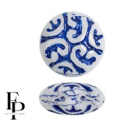 Opaque White - Perle tonde vintage 14 mm 2 fori - Blu scuro x6 Perle tonde vintage 14 mm 2 fori - Blu scuro x6