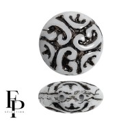 Opaque White - Perle rotonde vintage da 14 mm a 2 fori - Jet x6 Perle rotonde vintage da 14 mm a 2 fori - Jet x6