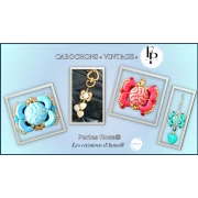 Perle rotonde vintage 14 mm 2 fori - Green Garden x6