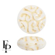 Opaque White - Perle rotonde vintage 14 mm 2 fori - Beige x6 Perle rotonde vintage 14 mm 2 fori - Beige x6