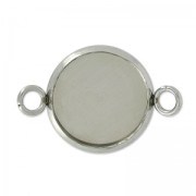 intercalaire per cabochon retro piatto 12 mm in acciaio inox x1