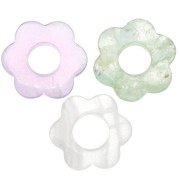 Pendente a forma di fiore in pietra semipreziosa da 20 mm - Fluorite x1