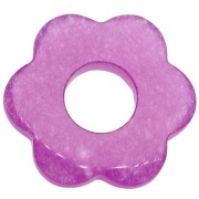 Pendente a forma di fiore da 20 mm in pietra semipreziosa colorata - Giada viola x1