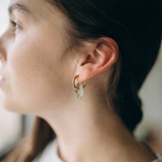 Pendente a forma di fiore da 20 mm in pietra semipreziosa colorata - Giada viola x1