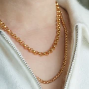 Collana in maglia Jaseron 7 mm - Dorato x44cm