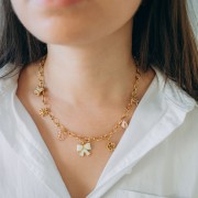 I miei gioielli fai-da-te - Kit per collana di gioielli con charms in acciaio inossidabile Girly Dorato