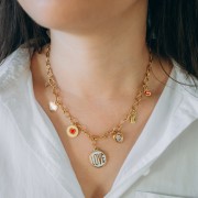 I miei gioielli fai-da-te - Kit di gioielli Collana con charms Cuori in acciaio inossidabile Dorato