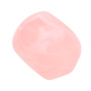 Perla barocca irregolare in resina traslucida 19x15 mm - Rosa chiaro marmorizzato x1