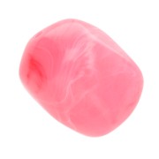 Perle - Perla barocca irregolare in resina traslucida 19x15 mm - Rosa scuro marmorizzato x1 Perla barocca irregolare in resina traslucida 19x15 mm - Rosa scuro marmorizzato x1