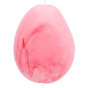 Perle - Perla piatta irregolare in resina traslucida 25x20 mm - Rosa scuro marmorizzato x1 Perla piatta irregolare in resina traslucida 25x20 mm - Rosa scuro marmorizzato x1