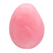 Perle - Perla piatta irregolare in resina traslucida 22x17 mm - Rosa scuro marmorizzato x1 Perla piatta irregolare in resina traslucida 22x17 mm - Rosa scuro marmorizzato x1