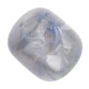 Perline in resina traslucida 16x14 mm - Blu grigio marmorizzato x4