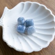 Perline in resina traslucida 16x14 mm - Blu grigio marmorizzato x4