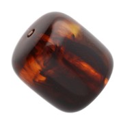 Perle - Perle tubolari in resina traslucida 12x11 mm - Ambra marmorizzata x6 Perle tubolari in resina traslucida 12x11 mm - Ambra marmorizzata x6