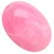 Rosa scuro - Perla d'oliva 21x15 mm in resina traslucida - Rosa scuro marmorizzato x1 Perla d'oliva 21x15 mm in resina traslucida - Rosa scuro marmorizzato x1