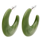 Orecchini a cerchio in resina opaca da 35 mm - Khaki marmorizzato x2