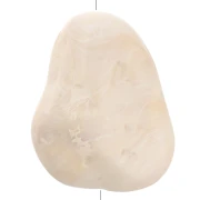 Perla piatta irregolare testurizzata 29x24 mm in resina opaca - Crema marmorizzata x1